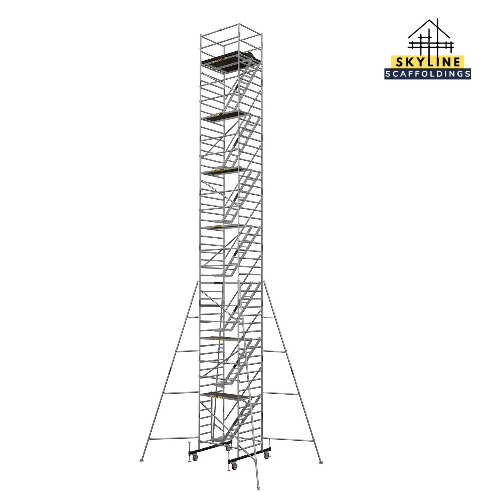 Extra reach aluminium scaffolding tower by Skyline Scaffoldings